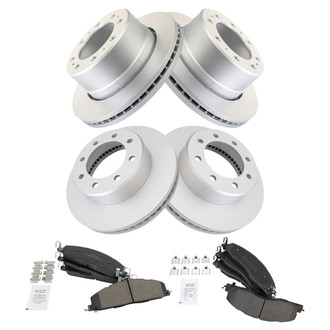 TRQ® - Front and Rear Disc Brake Kit with Semi-Metallic Pads