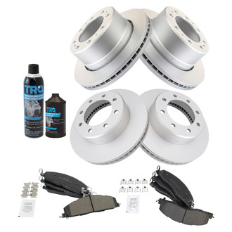 TRQ® - Front and Rear Disc Brake Kit with Semi-Metallic Pads