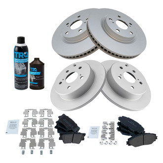 TRQ® - Front and Rear Disc Brake Kit with Semi-Metallic Pads