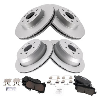 TRQ® - Front and Rear Disc Brake Kit with Ceramic Pads