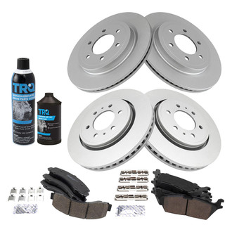 TRQ® - Front and Rear Disc Brake Kit with Ceramic Pads