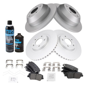 TRQ® - Front and Rear Disc Brake Kit with Ceramic Pads