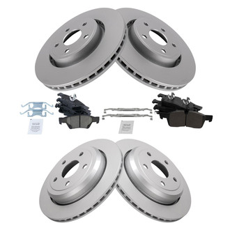 TRQ® - Front and Rear Disc Brake Kit with Ceramic Pads
