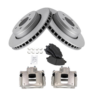 TRQ® - Front Disc Brake Kit with Semi-Metallic Pads and Calipers