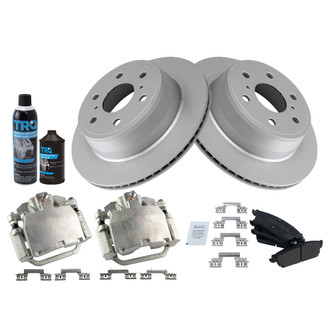 TRQ® - Rear Disc Brake Kit with Semi-Metallic Pads and Calipers