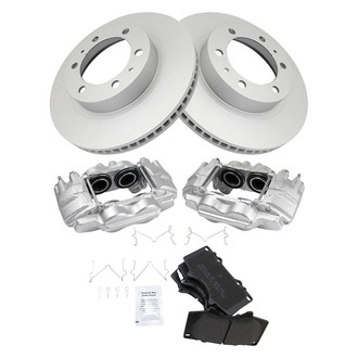 TRQ® - Front Driver Side Disc Brake Kit with Semi-Metallic Pads and Calipers