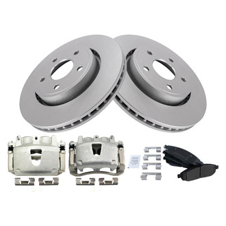 TRQ® - Front Disc Brake Kit with Semi-Metallic Pads and Calipers