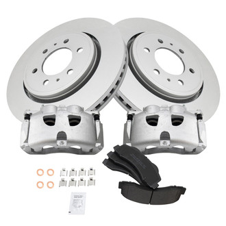 TRQ® - Front Disc Brake Kit with Semi-Metallic Pads and Calipers