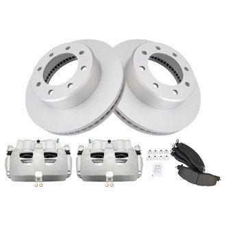 TRQ® - Front Disc Brake Kit with Semi-Metallic Pads and Calipers