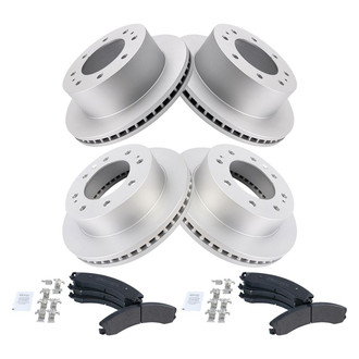 TRQ® - Front and Rear Disc Brake Kit with Semi-Metallic Pads