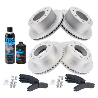 TRQ® - Front and Rear Disc Brake Kit with Semi-Metallic Pads