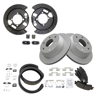 TRQ® - Rear Disc Brake Kit with Ceramic Pads and Shoes