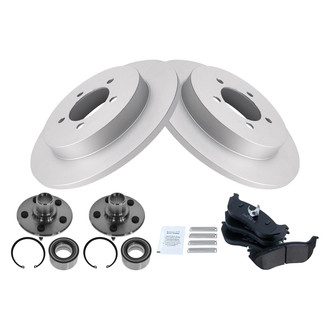 TRQ® - Rear Disc Brake Kit with Ceramic Pads and Hub Assemblies