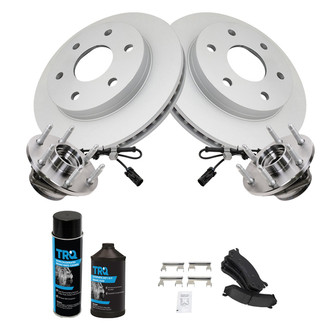 TRQ® - Front Disc Brake Kit with Ceramic Pads and Hub Assemblies