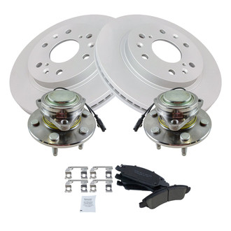 TRQ® - Front Disc Brake Kit with Ceramic Pads and Hub Assemblies