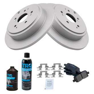 TRQ® - Rear Disc Brake Kit with Semi-Metallic Pads