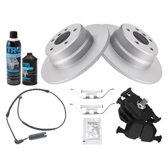 TRQ® - Rear Disc Brake Kit with Semi-Metallic Pads and Pad Wear Sensors