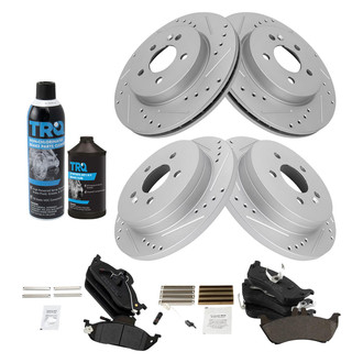 TRQ® - Rear Disc Brake Kit with Semi-Metallic Pads