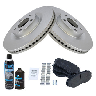 TRQ® - Front Disc Brake Kit with Semi-Metallic Pads