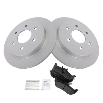 TRQ® - Rear Disc Brake Kit with Semi-Metallic Pads