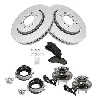 TRQ® - Front Disc Brake Kit with Ceramic Pads and Hub Assemblies