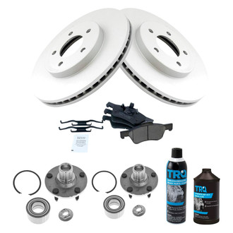 TRQ® - Front Disc Brake Kit with Ceramic Pads and Hub Assemblies