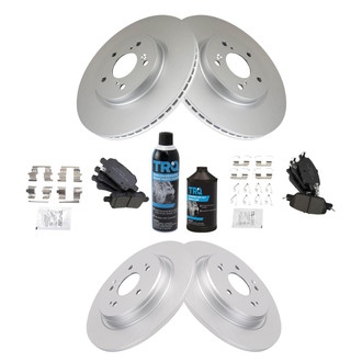 TRQ® - Front and Rear Disc Brake Kit with Ceramic Pads