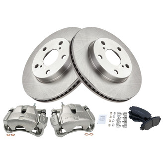 TRQ® - Front Disc Brake Kit with Semi-Metallic Pads and Calipers
