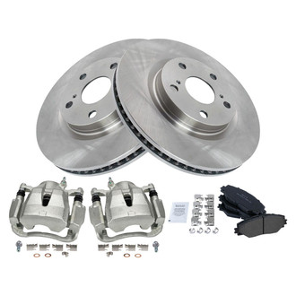 TRQ® - Front Disc Brake Kit with Semi-Metallic Pads and Calipers