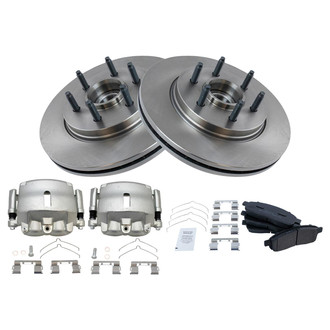 TRQ® - Front Disc Brake Kit with Semi-Metallic Pads and Calipers