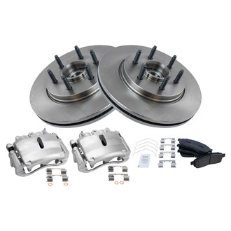 TRQ® - Front Disc Brake Kit with Semi-Metallic Pads and Calipers