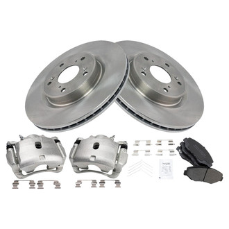 TRQ® - Front Disc Brake Kit with Semi-Metallic Pads and Calipers