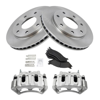 TRQ® - Front Disc Brake Kit with Semi-Metallic Pads and Calipers