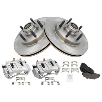 TRQ® - Front Disc Brake Kit with Semi-Metallic Pads and Calipers