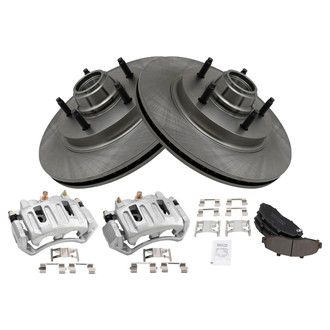 TRQ® - Front Disc Brake Kit with Semi-Metallic Pads and Calipers