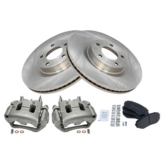 TRQ® - Front Disc Brake Kit with Semi-Metallic Pads and Calipers