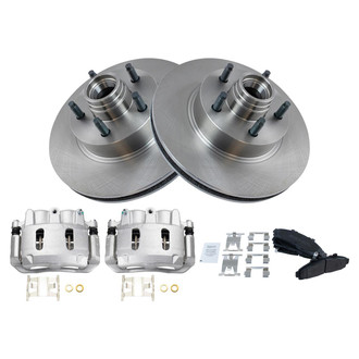 TRQ® - Front Disc Brake Kit with Semi-Metallic Pads and Calipers
