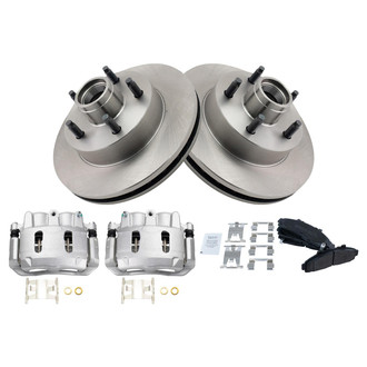 TRQ® - Front Disc Brake Kit with Semi-Metallic Pads and Calipers