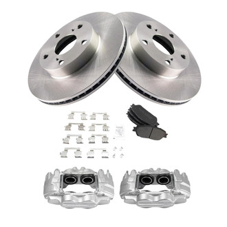 TRQ® - Front Disc Brake Kit with Semi-Metallic Pads and Calipers