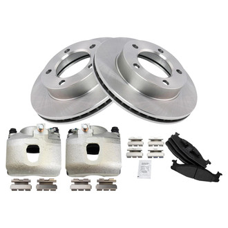 TRQ® - Front Disc Brake Kit with Semi-Metallic Pads and Calipers