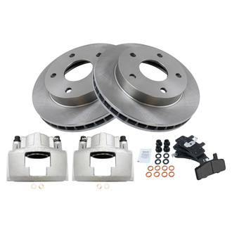 TRQ® - Front Disc Brake Kit with Semi-Metallic Pads and Calipers