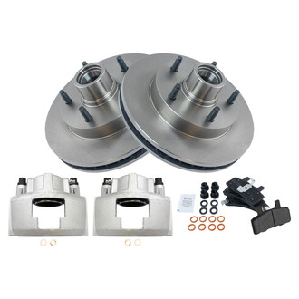 TRQ® - Front Disc Brake Kit with Semi-Metallic Pads and Calipers