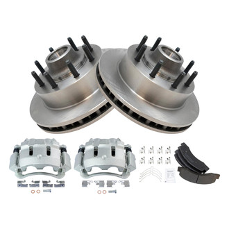 TRQ® - Front Disc Brake Kit with Semi-Metallic Pads and Calipers