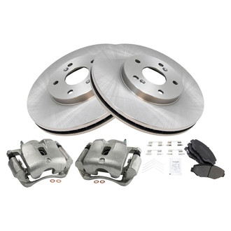 TRQ® - Front Disc Brake Kit with Semi-Metallic Pads and Calipers