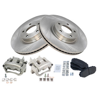 TRQ® - Front Disc Brake Kit with Semi-Metallic Pads and Calipers