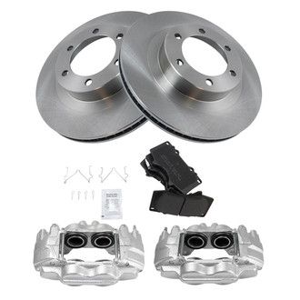 TRQ® - Front Disc Brake Kit with Semi-Metallic Pads and Calipers