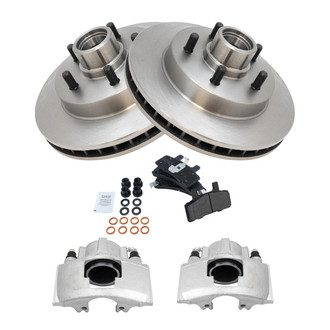 TRQ® - Front Disc Brake Kit with Semi-Metallic Pads and Calipers