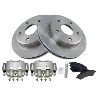 TRQ® - Front Disc Brake Kit with Semi-Metallic Pads and Calipers