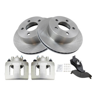 TRQ® - Front Disc Brake Kit with Semi-Metallic Pads and Calipers