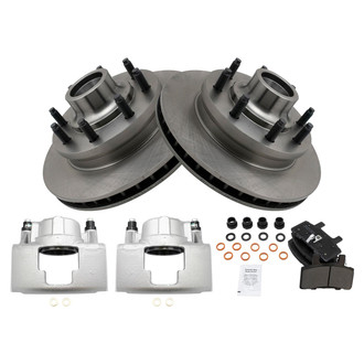 TRQ® - Front Disc Brake Kit with Semi-Metallic Pads and Calipers